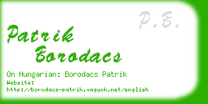 patrik borodacs business card